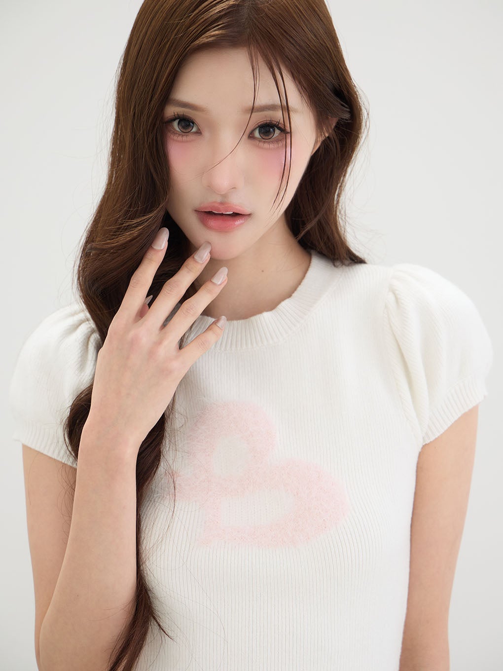 【BUBBLES】ロゴシャギーニットトップス