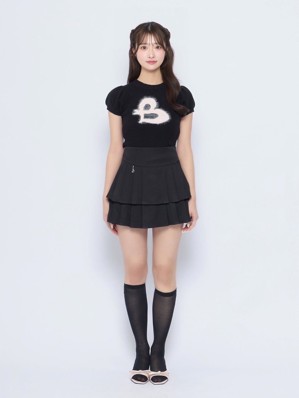 【BUBBLES】ロゴシャギーニットトップス